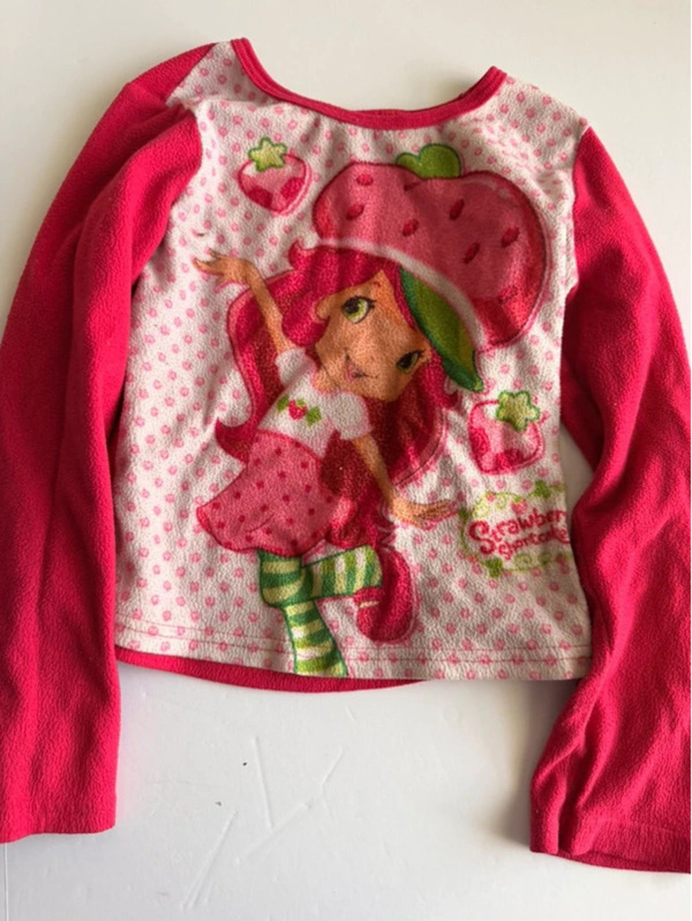 2013 Strawberry Shortcake Girls Fleece Pajama Top Size 6 6X (best fit 4T)